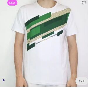 NEW ROLEX Monte Carlo Masters White & Green Men's Technical Tennis Shirt Small